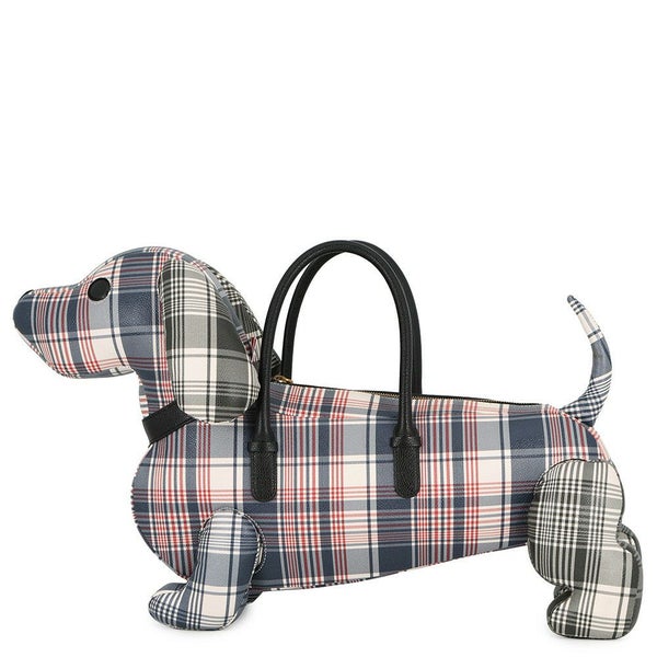 トムブラウン ハンドバッグ HECTOR ヘクター チェック柄 レザー THOM BROWNE 犬 ダックスフント アニマルバッグ