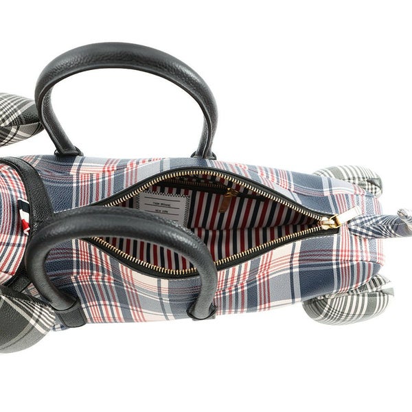 トムブラウン ハンドバッグ HECTOR ヘクター チェック柄 レザー THOM BROWNE 犬 ダックスフント アニマルバッグ