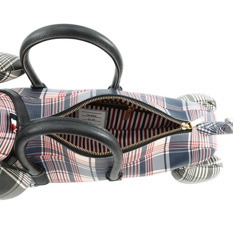 トムブラウン ハンドバッグ HECTOR ヘクター チェック柄 レザー THOM BROWNE 犬 ダックスフント アニマルバッグ