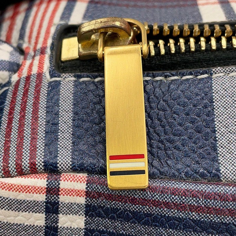 トムブラウン ハンドバッグ HECTOR ヘクター チェック柄 レザー THOM BROWNE 犬 ダックスフント アニマルバッグ