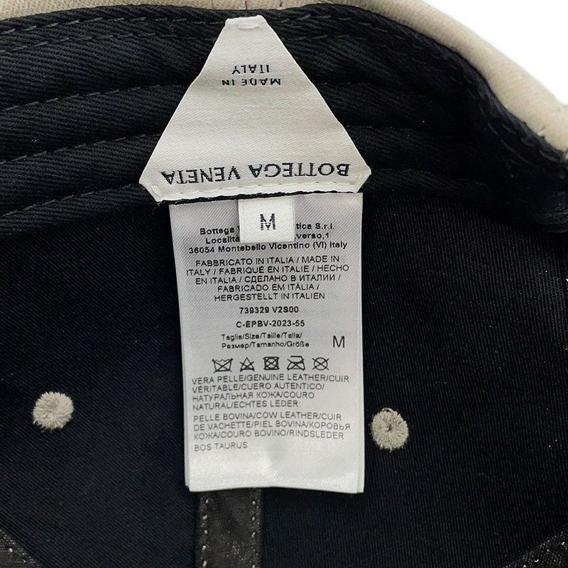 ボッテガヴェネタ キャップ フランネルプリント ヌバックレザー 739329 BOTTEGA VENETA