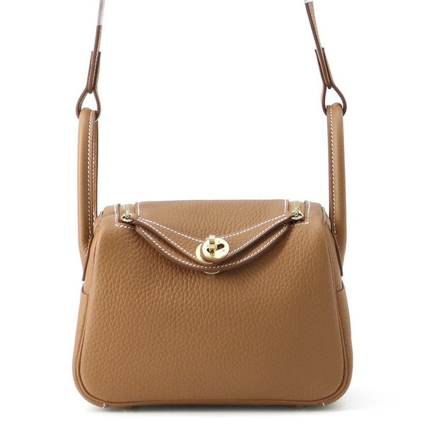 エルメス リンディ ミニ ゴールド/ゴールド金具 トリヨンクレマンス K刻印 ２wayショルダー