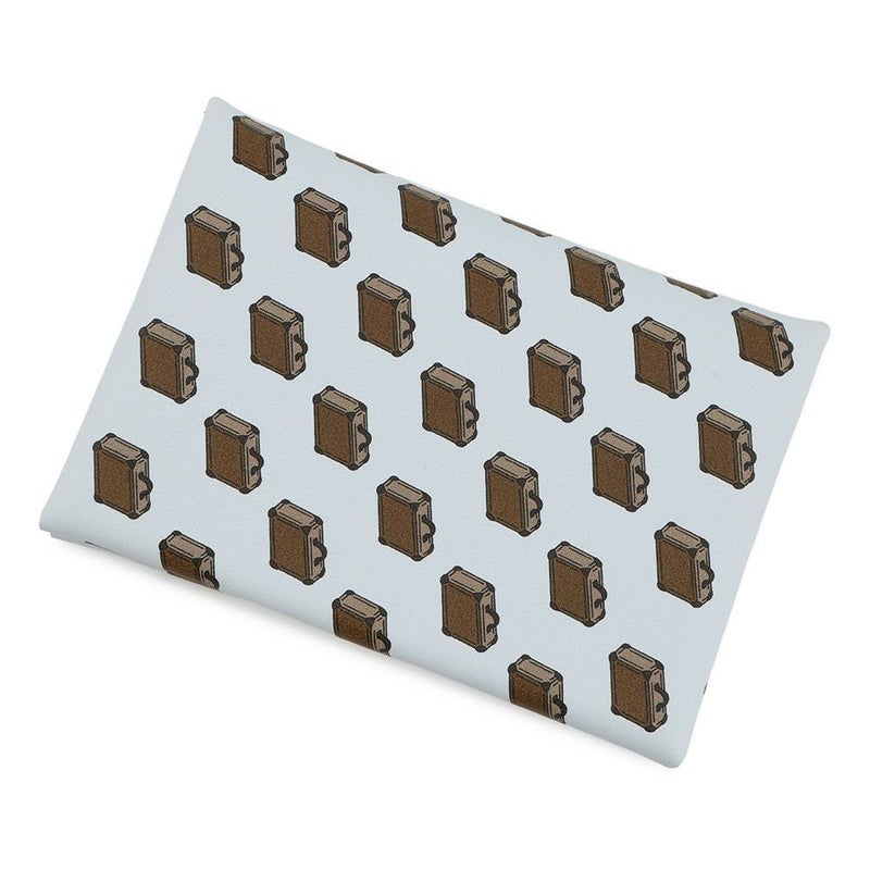 エルメス コインケース カルヴィ デュオ バッグモチーフ ブルーブリュム/シルバー金具 スイフト K刻印