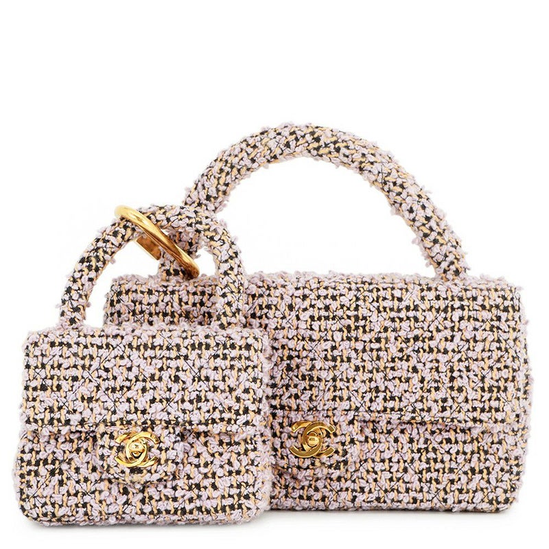 シャネル ハンドバッグ 親子バッグ ココマーク ツイード CHANEL バッグ