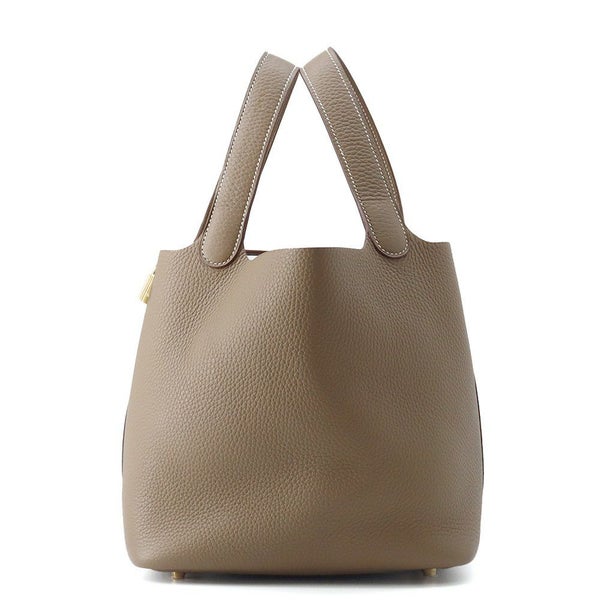 エルメス ハンドバッグ ピコタンロックMM エトゥープ/ゴールド金具 トリヨンクレマンス W刻印