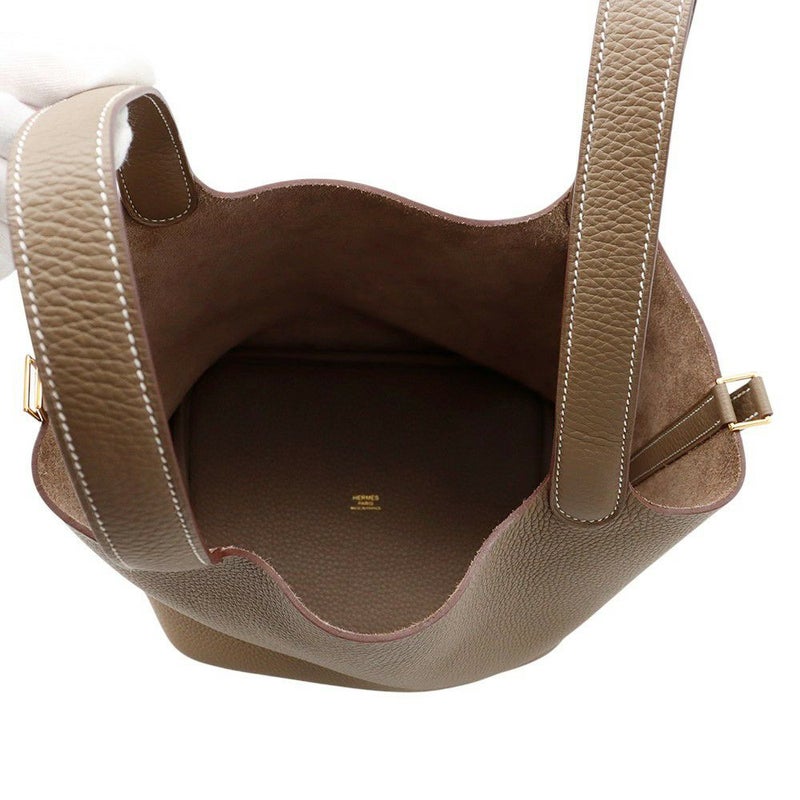 エルメス ハンドバッグ ピコタンロックMM エトゥープ/ゴールド金具 トリヨンクレマンス W刻印