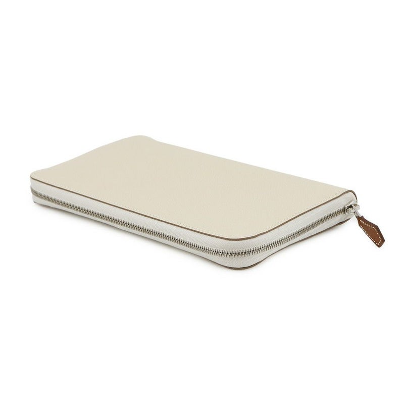 エルメス 長財布 アザップロング シルクイン クレ/シルバー金具 エプソン W刻印 財布