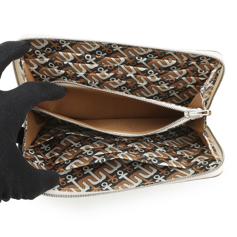 エルメス 長財布 アザップロング シルクイン クレ/シルバー金具 エプソン W刻印 財布