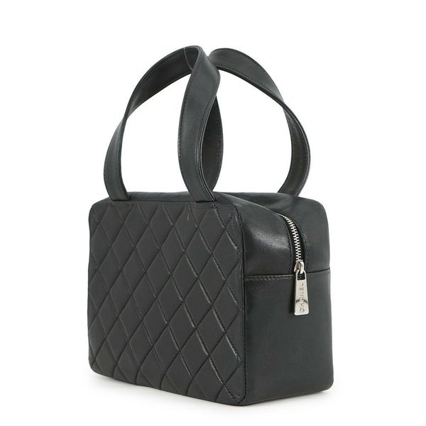 シャネル ハンドバッグ ココマーク ラムスキン CHANEL 黒