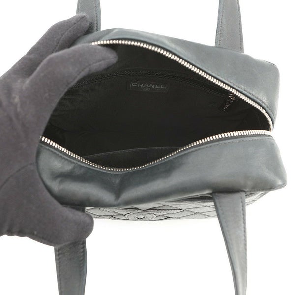 シャネル ハンドバッグ ココマーク ラムスキン CHANEL 黒