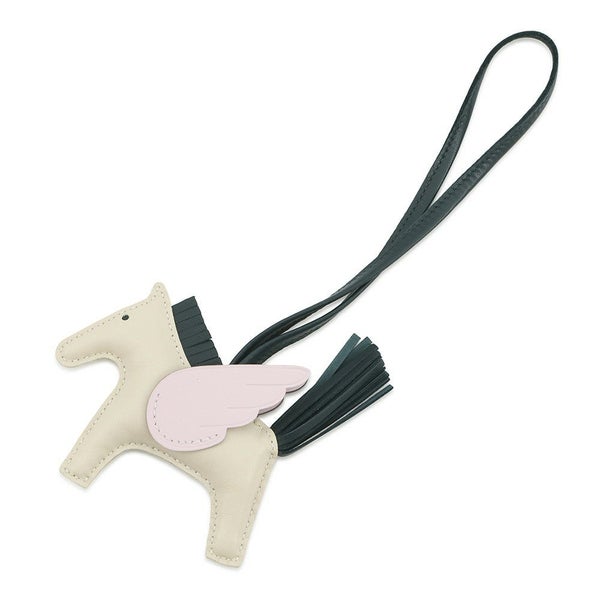 エルメス バッグチャーム ロデオPM ペガサス クレ/ローズサクラ/ヴェールシプレ ラムスキン U刻印