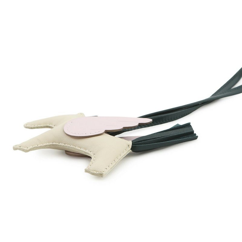 エルメス バッグチャーム ロデオPM ペガサス クレ/ローズサクラ/ヴェールシプレ ラムスキン U刻印