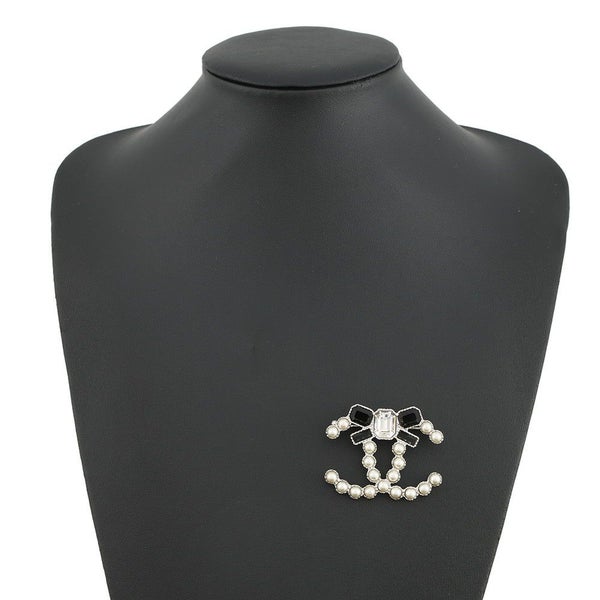 シャネル ブローチ ココマーク リボン フェイクパール ラインストーン E23 K CHANEL アクセサリー