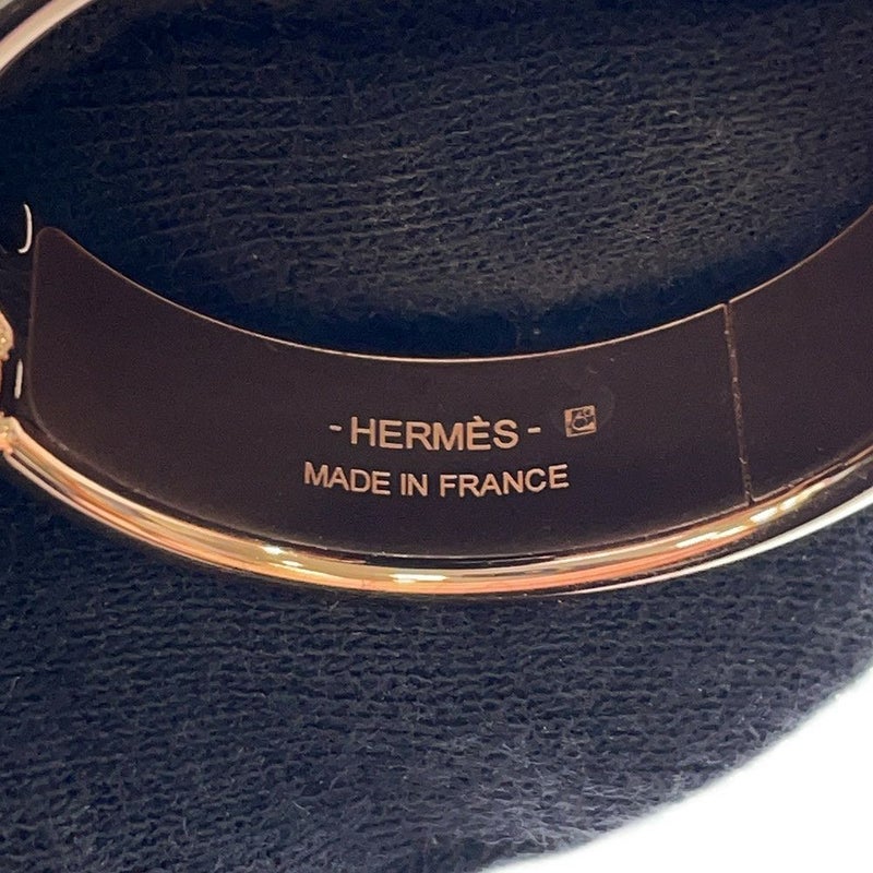 エルメス ピアス オランプ GM ブラック/ピンクゴールド金具 ボックスカーフ HERMES アクセサリー 黒