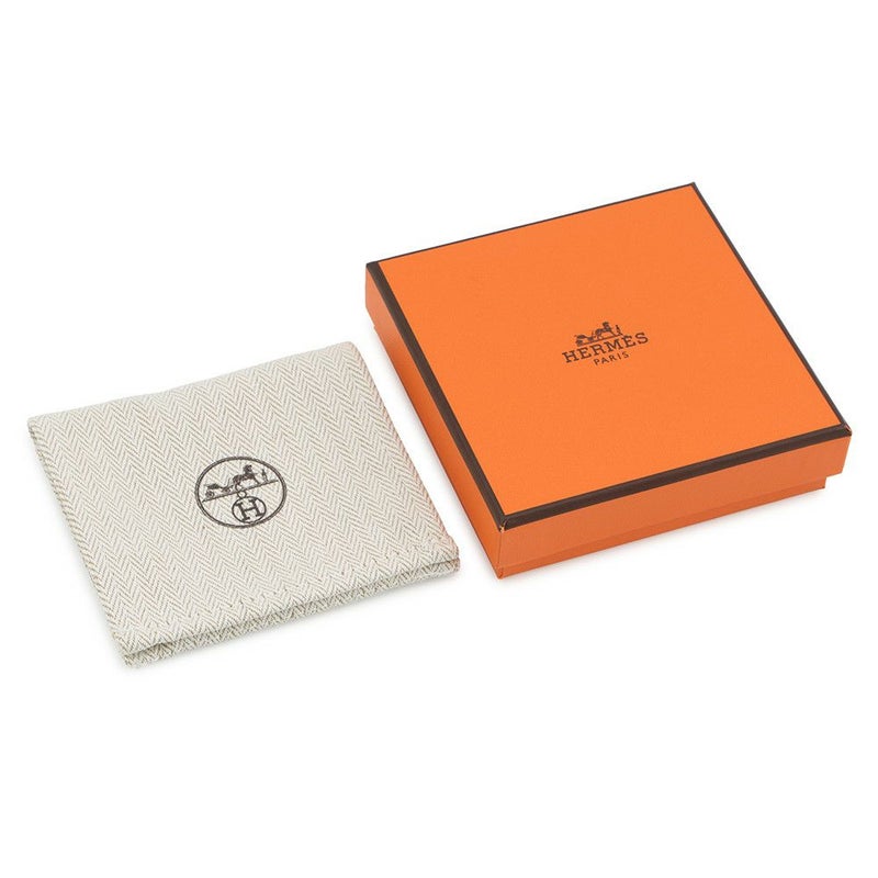 エルメス ピアス オランプ GM ブラック/ピンクゴールド金具 ボックスカーフ HERMES アクセサリー 黒