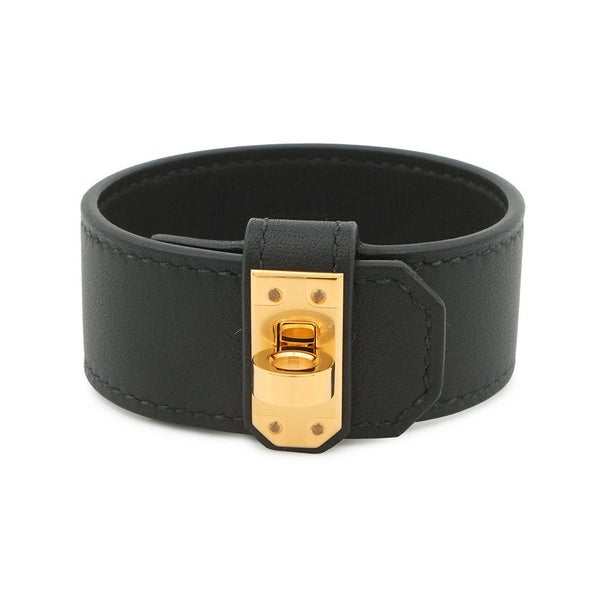 エルメス ブレスレット ケリーツイスト PM ブラック/ゴールド金具 スイフト B刻印 サイズT2 黒 ソルド品