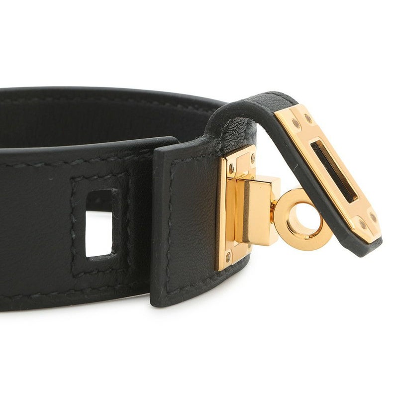 エルメス ブレスレット ケリーツイスト PM ブラック/ゴールド金具 スイフト B刻印 サイズT2 黒 ソルド品