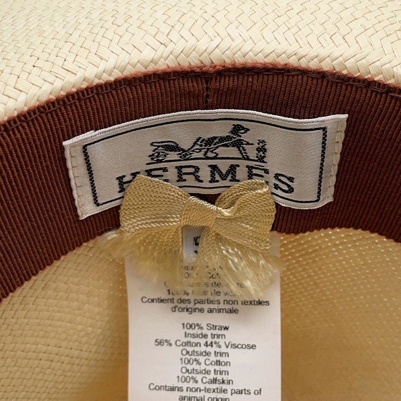 エルメス ハット リオ H カット ハット 藁 サイズ59 HERMES 帽子 メンズ