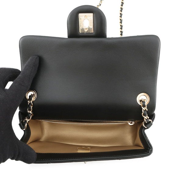 シャネル チェーンショルダーバッグ ココマーク マトラッセ20 ココボール ラムスキン AS1787 CHANEL 黒