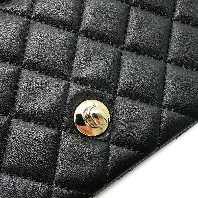 シャネル チェーンショルダーバッグ ココマーク マトラッセ20 ココボール ラムスキン AS1787 CHANEL 黒