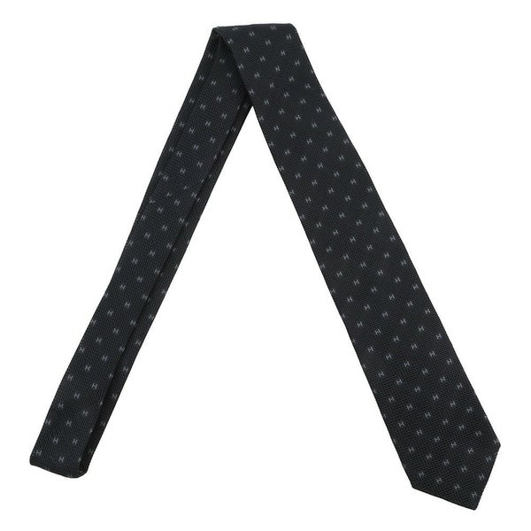 エルメス ネクタイ グルナディーヌH ブラック/グレー シルク HERMES メンズ タイ