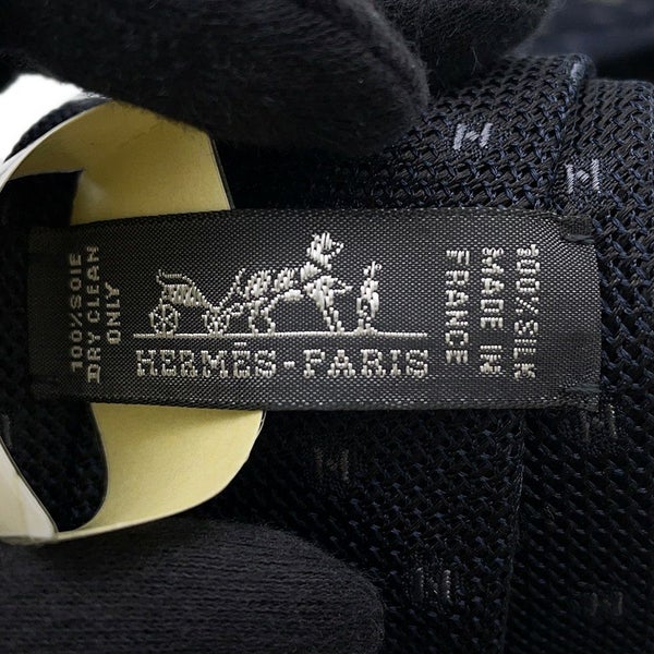 エルメス ネクタイ グルナディーヌH ブラック/グレー シルク HERMES メンズ タイ