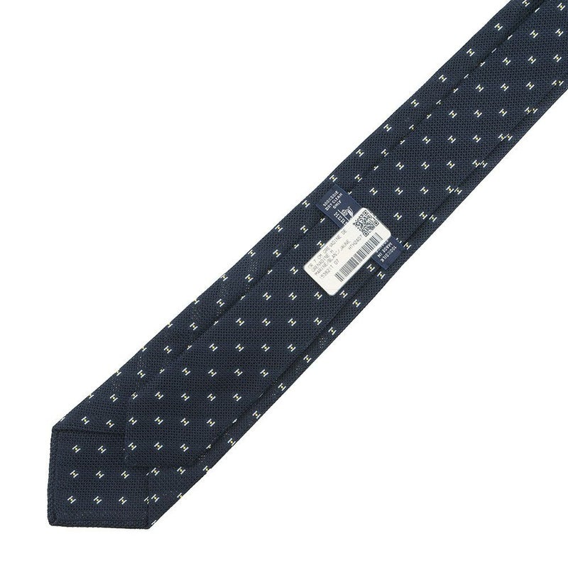 エルメス ネクタイ グルナディーヌH マリン/ジョーヌ シルク HERMES メンズ タイ