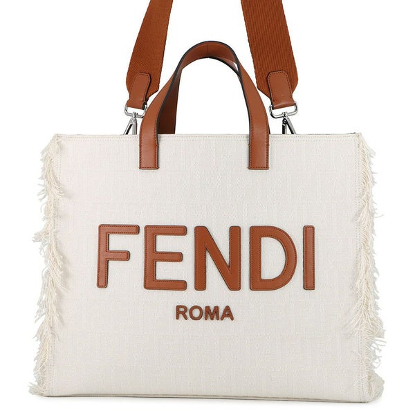 フェンディ トートバッグ ロゴ フリンジ 7VA591 FENDI バッグ 2wayショルダーバッグ 白 セール品