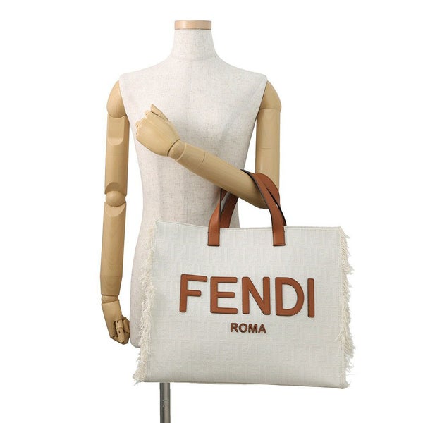 フェンディ トートバッグ ロゴ フリンジ 7VA591 FENDI バッグ 2wayショルダーバッグ 白 セール品