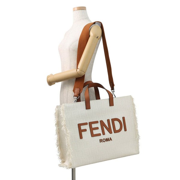 フェンディ トートバッグ ロゴ フリンジ 7VA591 FENDI バッグ 2wayショルダーバッグ 白 セール品
