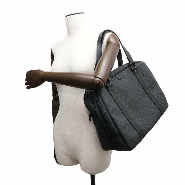 グッチ ビジネスバッグ GGスプリーム ブリーフケース PVC/レザー 322074 GUCCI ハンドバッグ 黒 キャリーオンバッグ