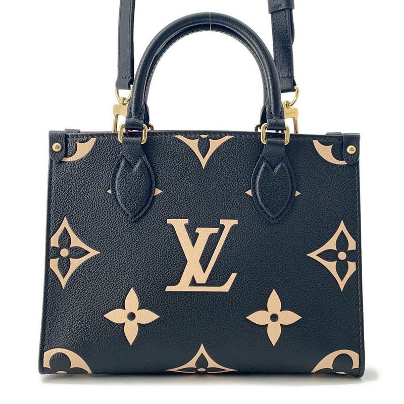 ルイヴィトン トートバッグ モノグラム・アンプラント オンザゴーPM M45659 2wayショルダーバッグ 黒 ブラック