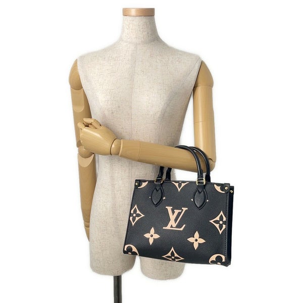 ルイヴィトン トートバッグ モノグラム・アンプラント オンザゴーPM M45659 2wayショルダーバッグ 黒 ブラック