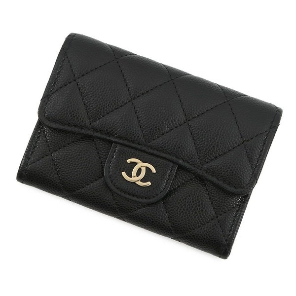 シャネル コインケース マトラッセ クラシック フラップ ココマーク キャビアスキン AP4096 CHANEL 財布 黒
