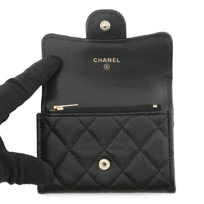 シャネル コインケース マトラッセ クラシック フラップ ココマーク キャビアスキン AP4096 CHANEL 財布 黒