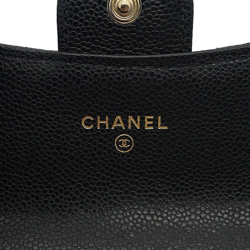 シャネル コインケース マトラッセ クラシック フラップ ココマーク キャビアスキン AP4096 CHANEL 財布 黒