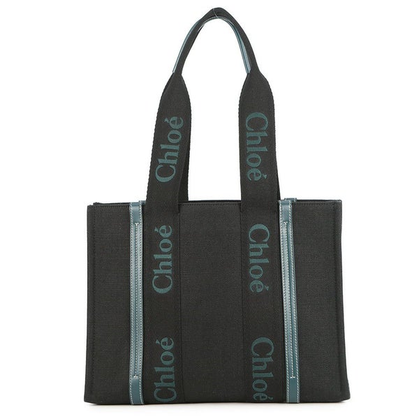 クロエ トートバッグ ウッディ ミディアム キャンバス CHC22WS383 Chloe 黒
