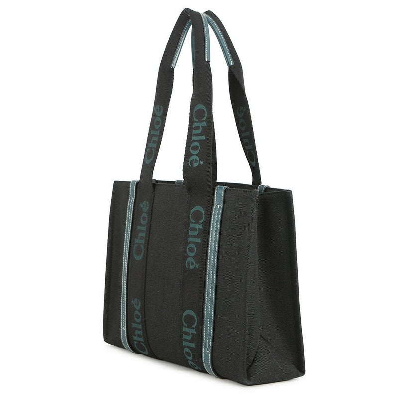 クロエ トートバッグ ウッディ ミディアム キャンバス CHC22WS383 Chloe 黒