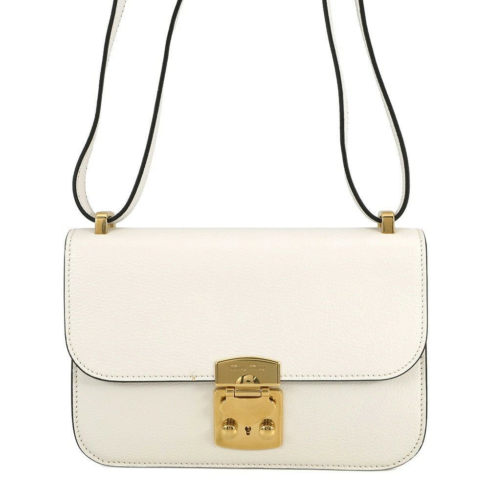 ミュウミュウ ショルダーバッグ マドラス レザー 5BD230 MIUMIU 白
