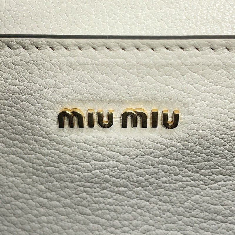 ミュウミュウ ショルダーバッグ マドラス レザー 5BD230 MIUMIU 白 2way