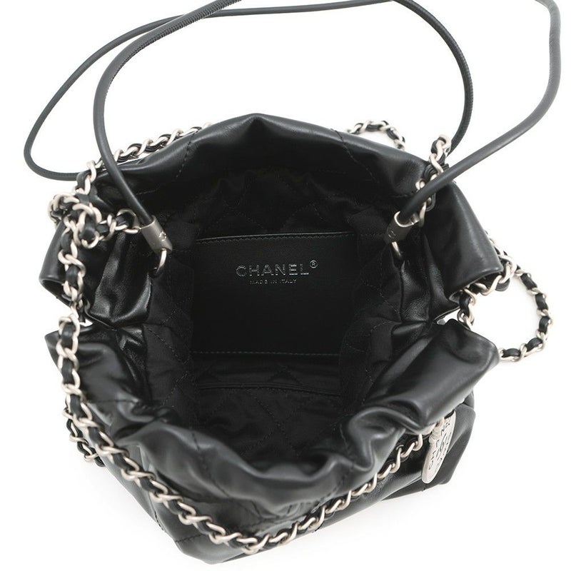 シャネル ハンドバッグ CHANEL 22 ミニ ココマーク シャイニーカーフレザー AS3980 CHANEL 2wayショルダーバッグ 黒