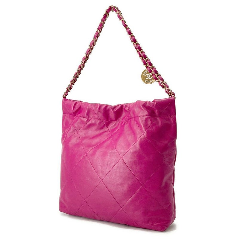 シャネル ハンドバッグ CHANEL 22 マトラッセ スモール シャイニーカーフレザー AS3260 ポーチ付き