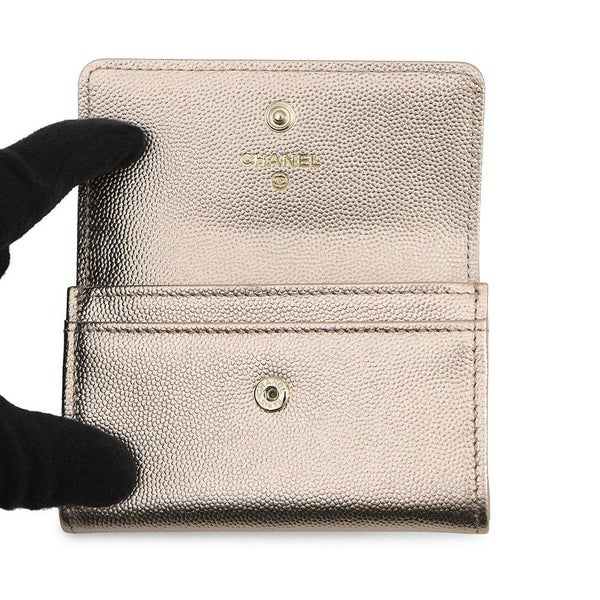 シャネル カードケース ココマーク メタリックグレインドカーフスキン AP4705 CHANEL 名刺入れ 2025/26年 クルーズ コレクション