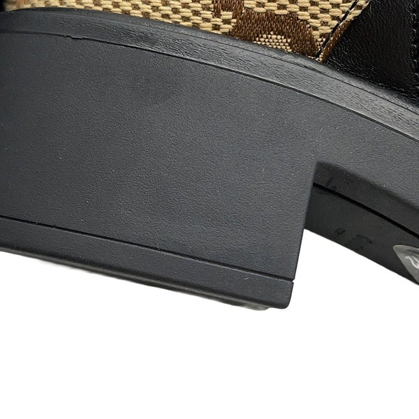 グッチ ブーツ ジャンボGG GGマーモント アンクル GGキャンバス/レザー レディースサイズ34 1/2 678984 GUCCI 靴 黒