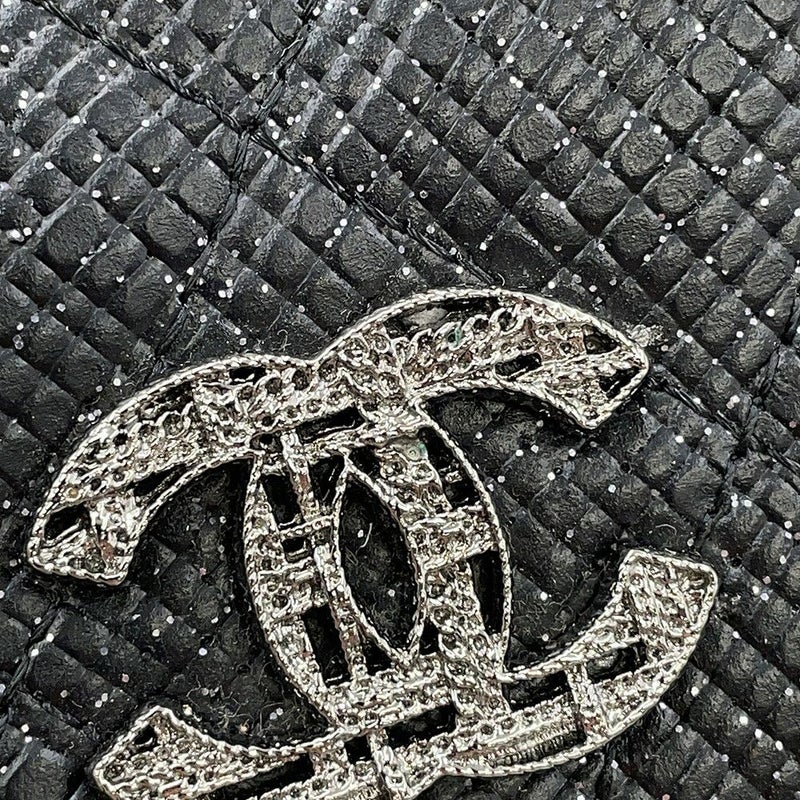 シャネル 長財布 マトラッセ ココマーク チェーンミー キャビアスキン A80002 CHANEL 二つ折り財布 黒