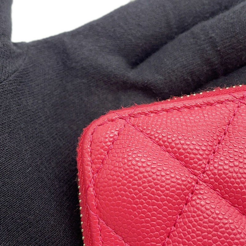 シャネル 長財布 マトラッセ スモール ジップウォレット ココマーク キャビアスキン CHANEL