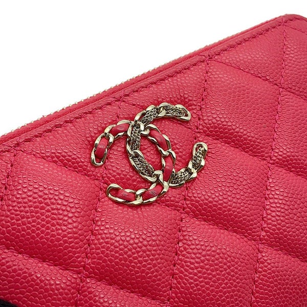 シャネル 長財布 マトラッセ スモール ジップウォレット ココマーク キャビアスキン CHANEL