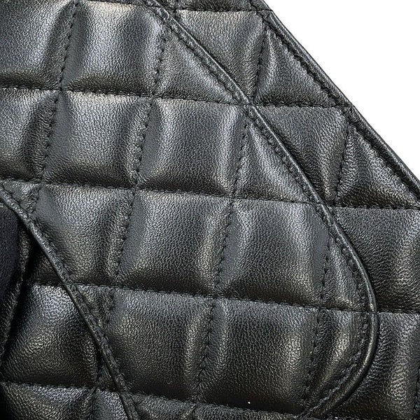 シャネル チェーンウォレット マトラッセ ココマーク ハートチェーン ラムスキン AP3201 CHANEL 黒