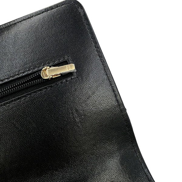 シャネル チェーンウォレット マトラッセ ココマーク ハートチェーン ラムスキン AP3201 CHANEL 黒