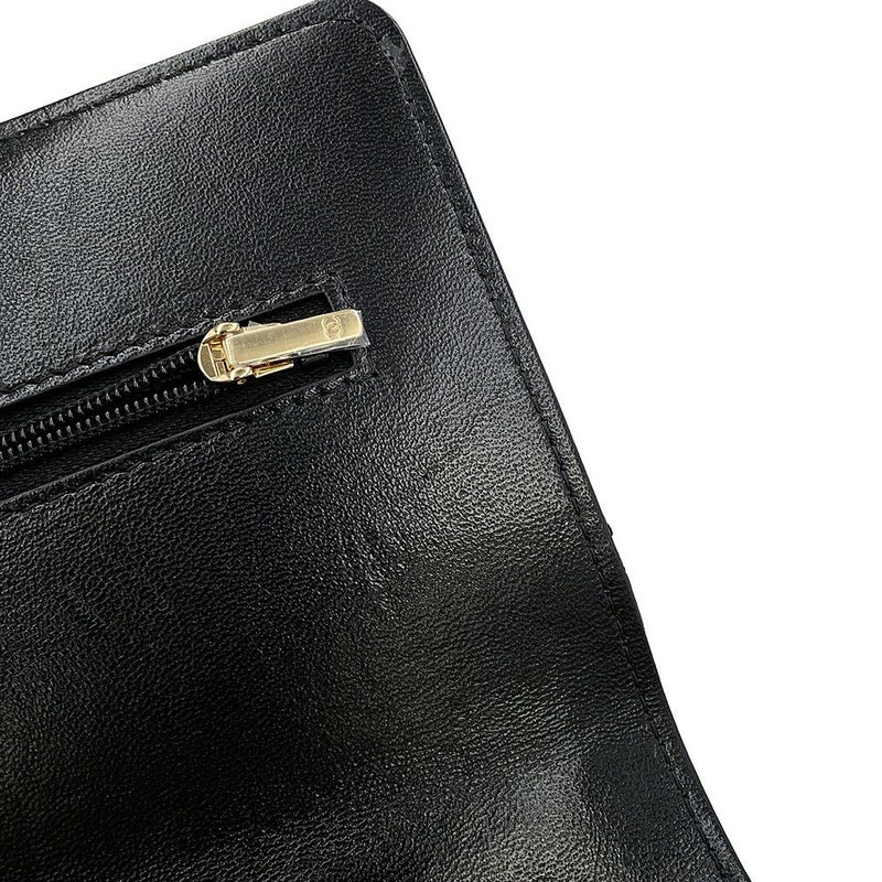 シャネル チェーンウォレット マトラッセ ココマーク ハートチェーン ラムスキン AP3201 CHANEL 黒